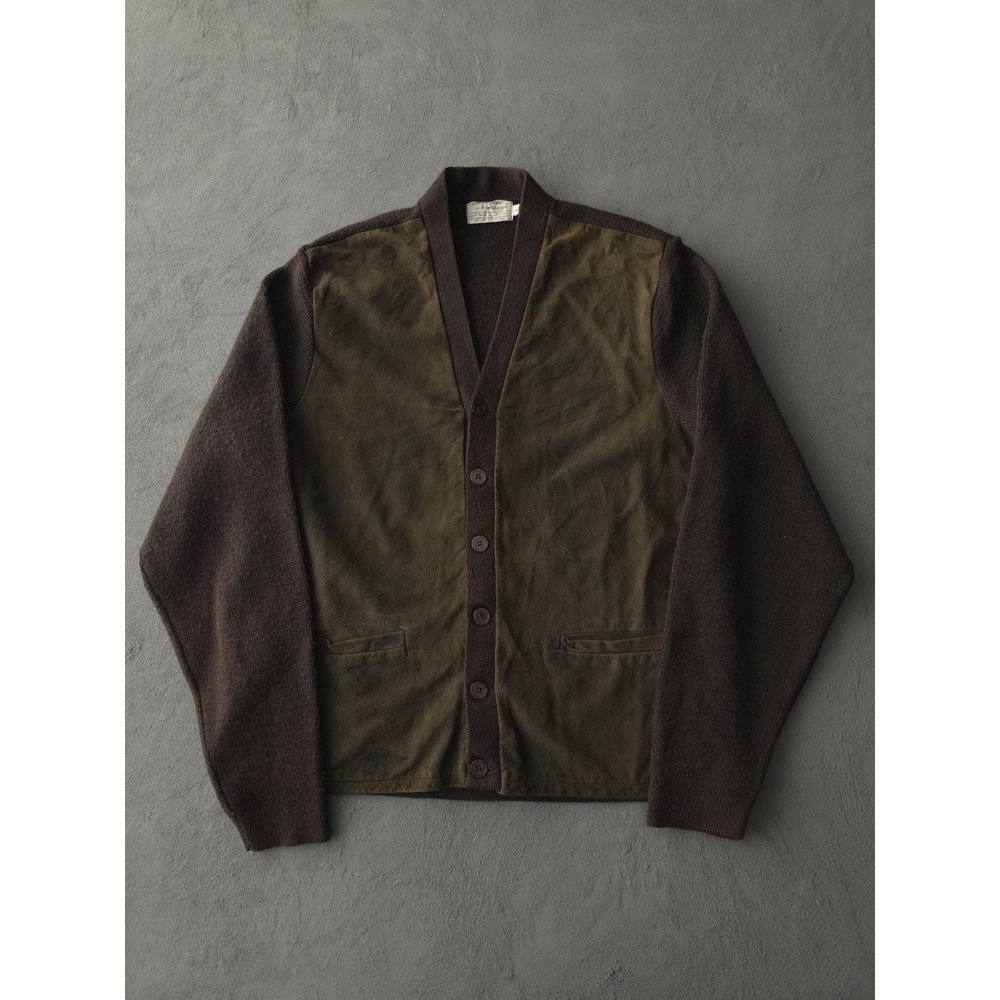 Vintage‎ 1960s Suede Over By Himalaya Brown Cardigan Sweater Mod XL